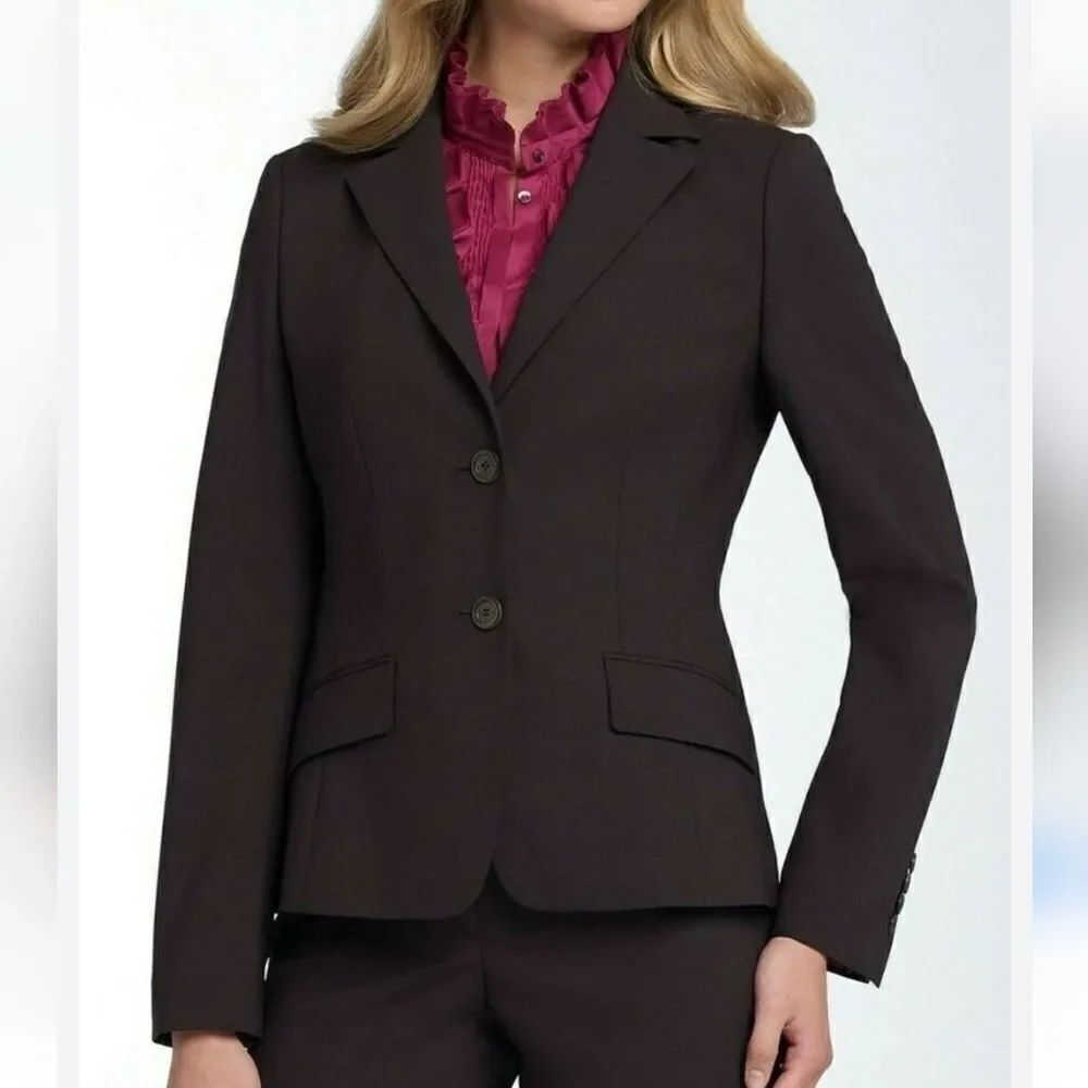 Hugo Boss Brown Fitted Two Button Blazer